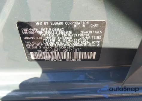 2024 Subaru Crosstrek Premium from USA, damaged, VIN JF2GUADC5RH341875